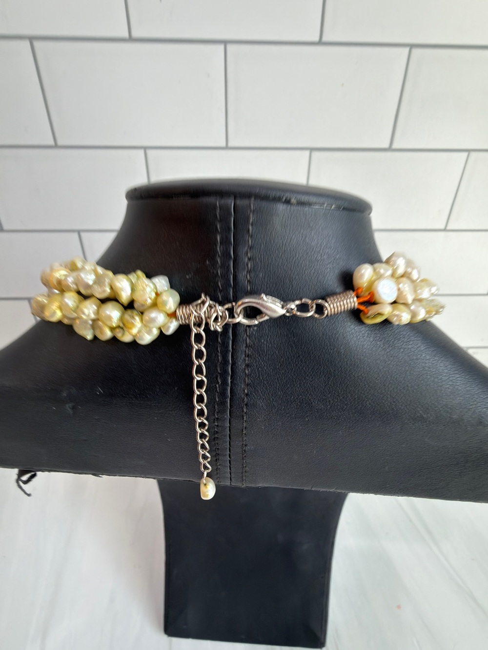 BAROQUE PEARL MULTI STRAND MOTHER OF PEARL PENDANT NECKLACE SUMMER RESORT - Picture 3 of 7
